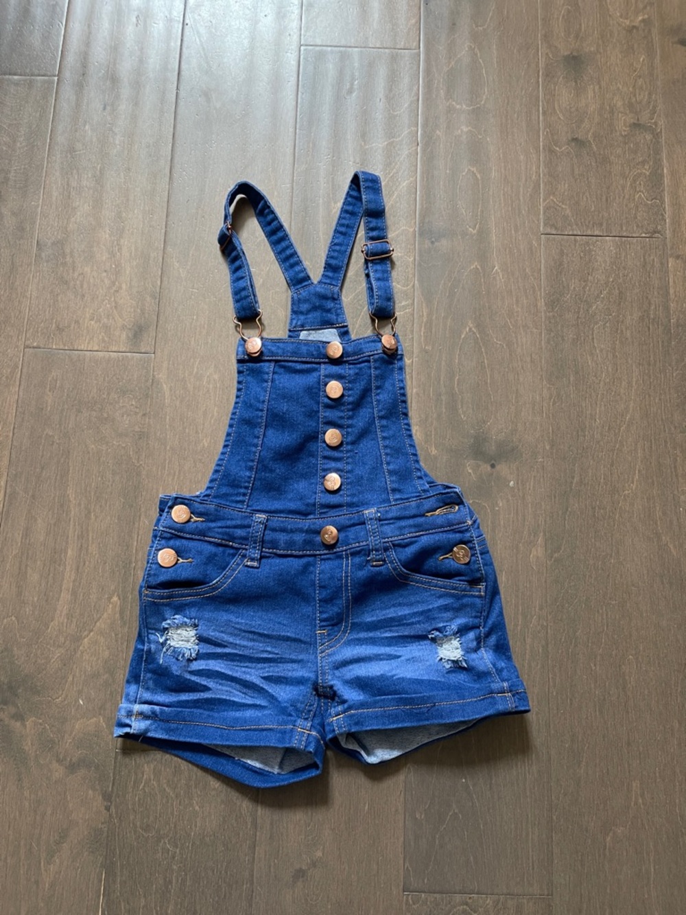NWTT Girl 4/5 Denim Short Overalls Jean